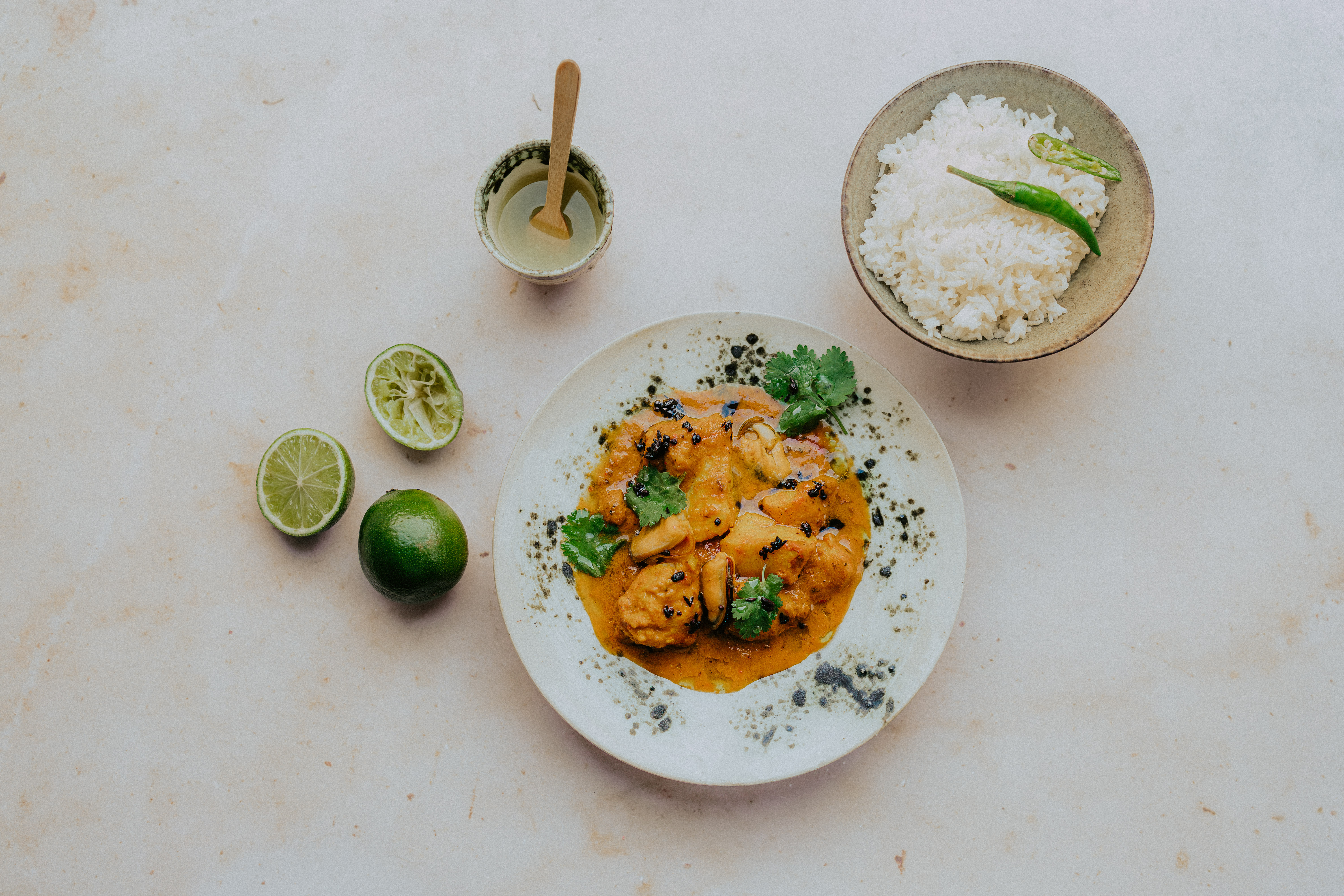 Fisch-Curry mit Kokosmilch und Limette