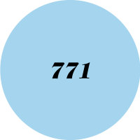 Blue circle with "771" written in it