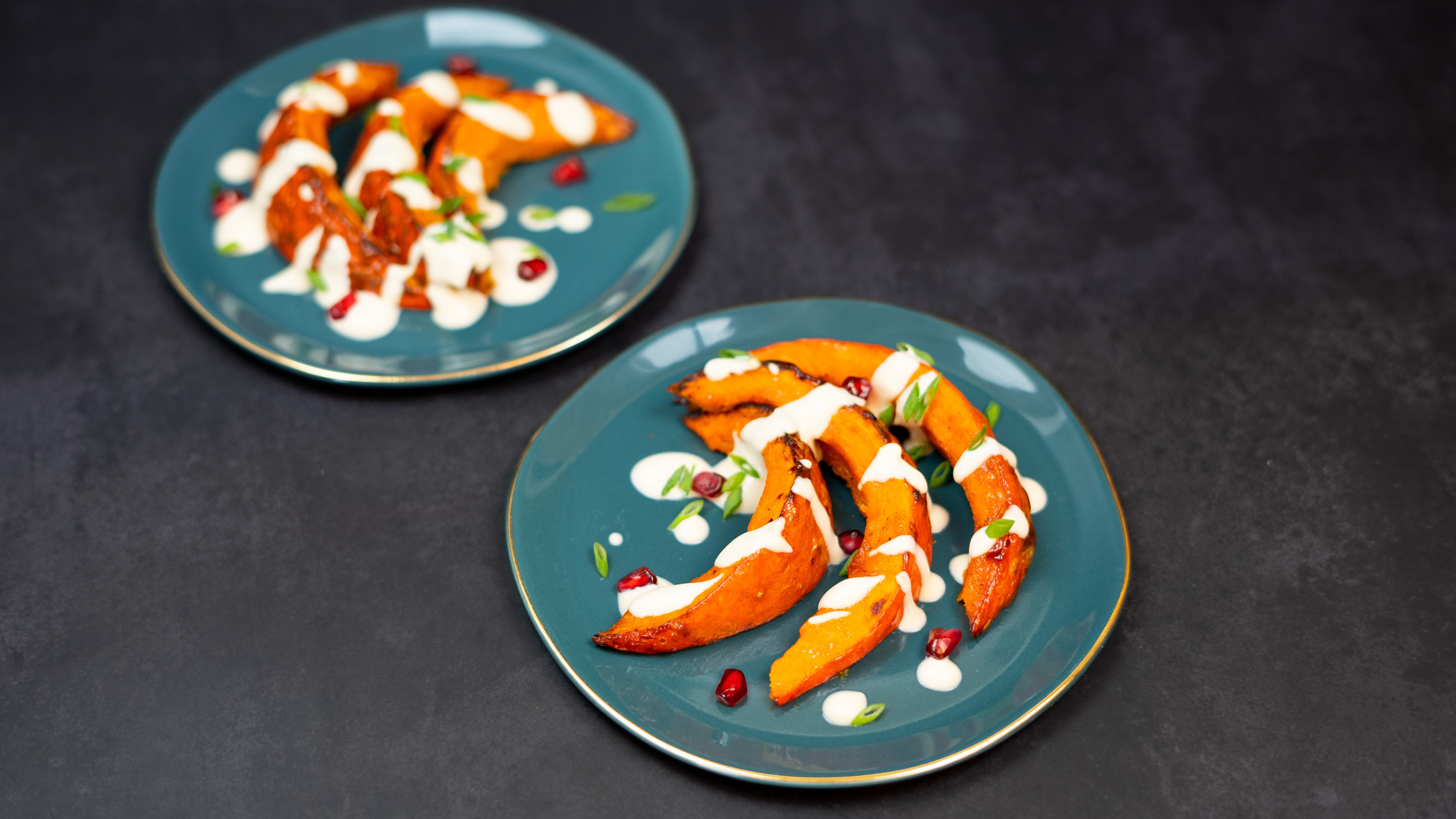 Pumpkin Wedges with Cashew Dip