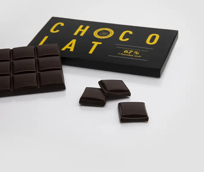 Chocolat - Togo Doux Chocolat noir avec 67% de cacao, fabriqué au Togo - gebana