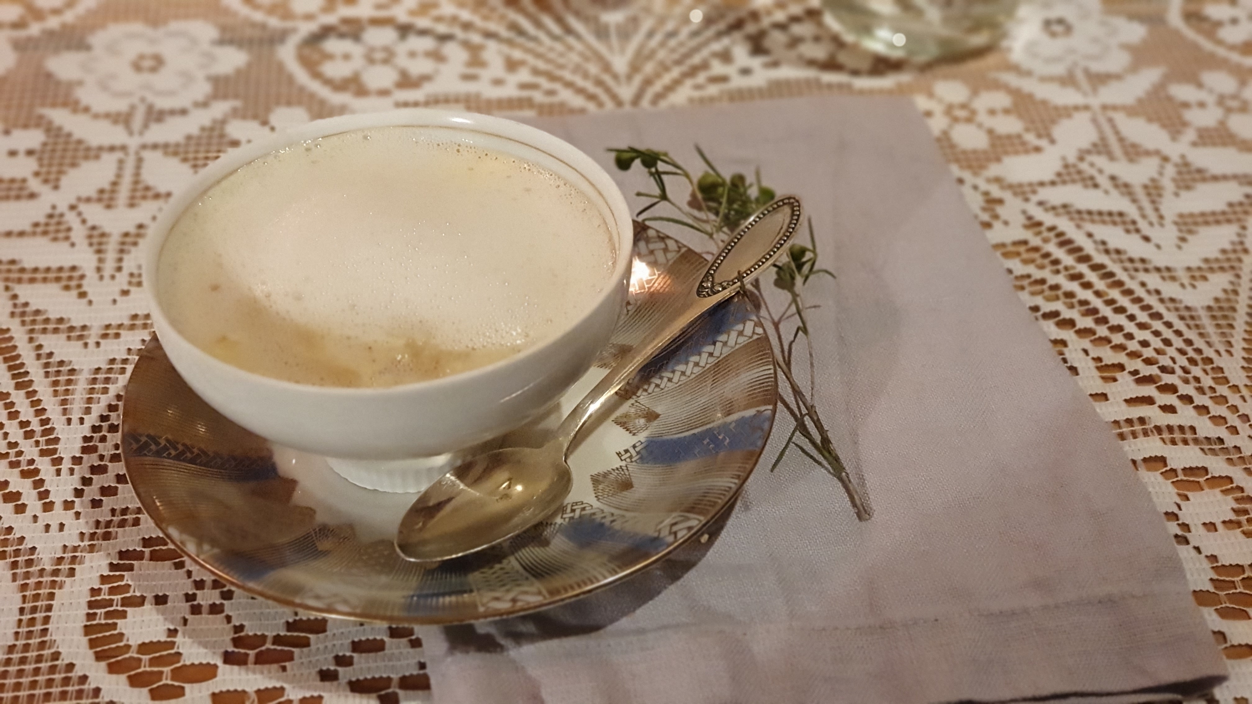 Orangenmenü mit fünf Gängen