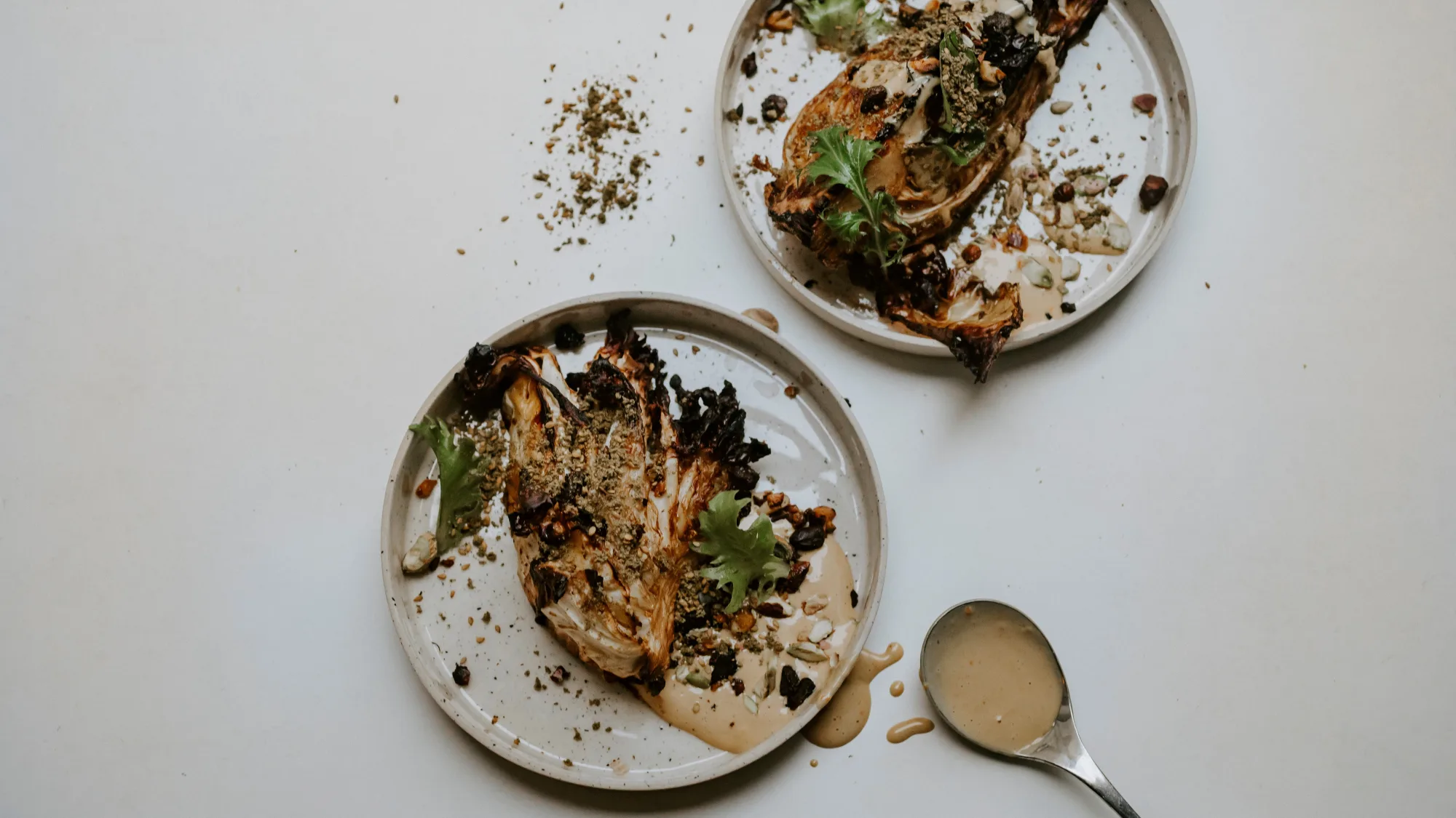 Roasted Pointed Cabbage with Orange Miso Mayonnaise